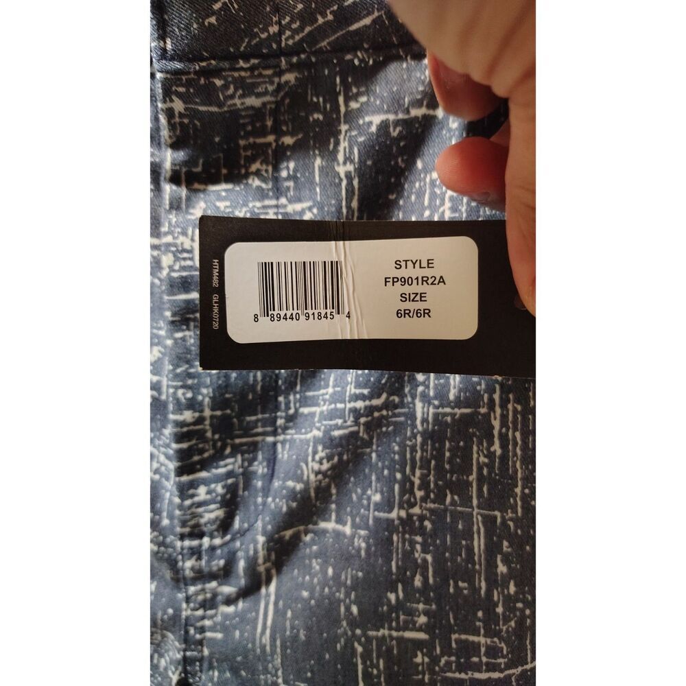 NWT Dickies Women's Size 6R‎ Blue White Design Wide Leg Jeans - Picture 5 of 7